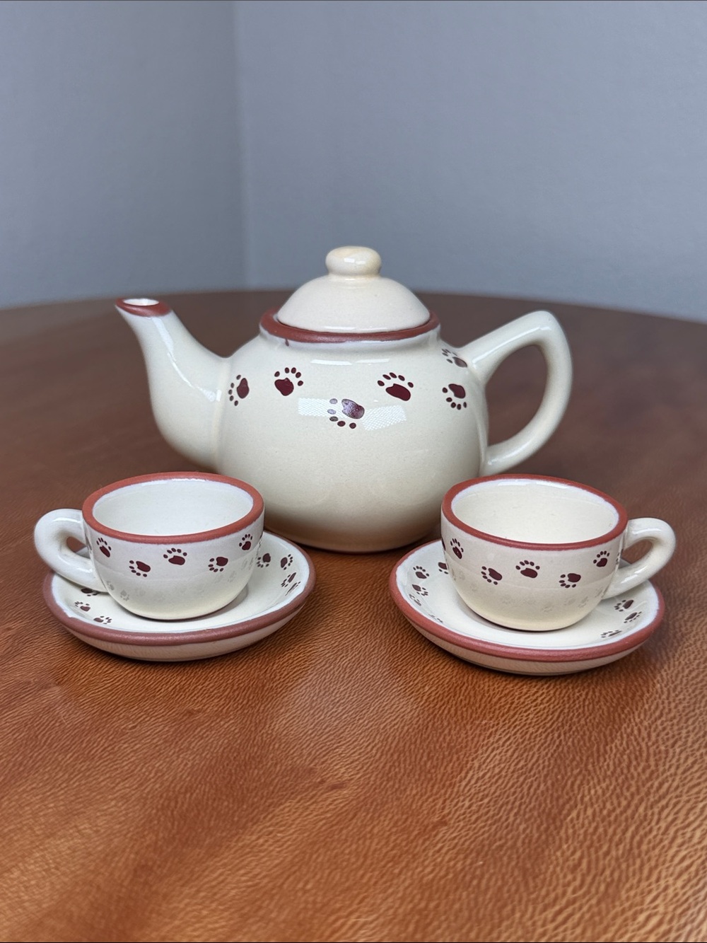 The Cutest Boyds Bears Brewin Mini Tea Set Bearware Pottery Paw Prints Miniature